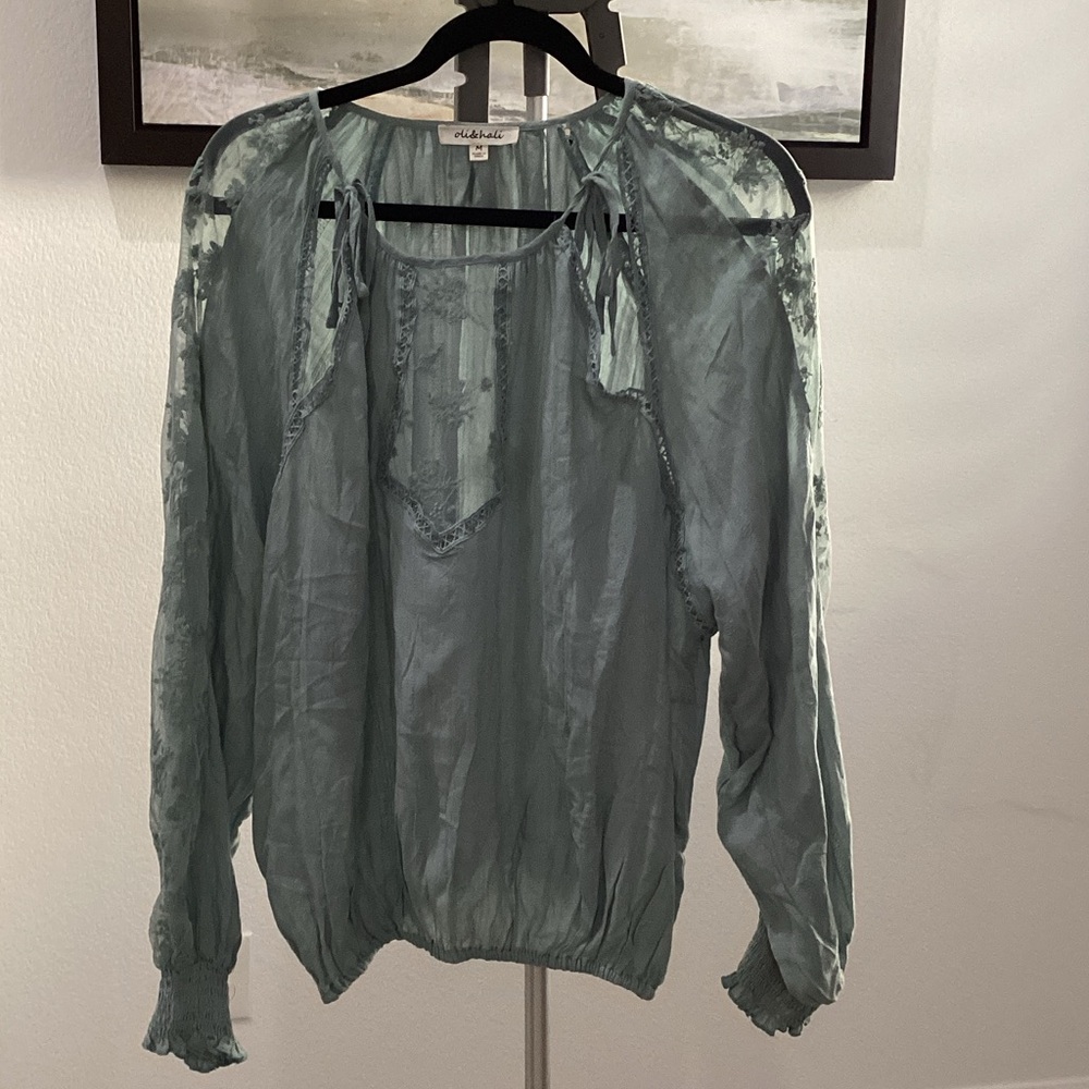 Oli & Hali seafoam Long Sleeve Blouse